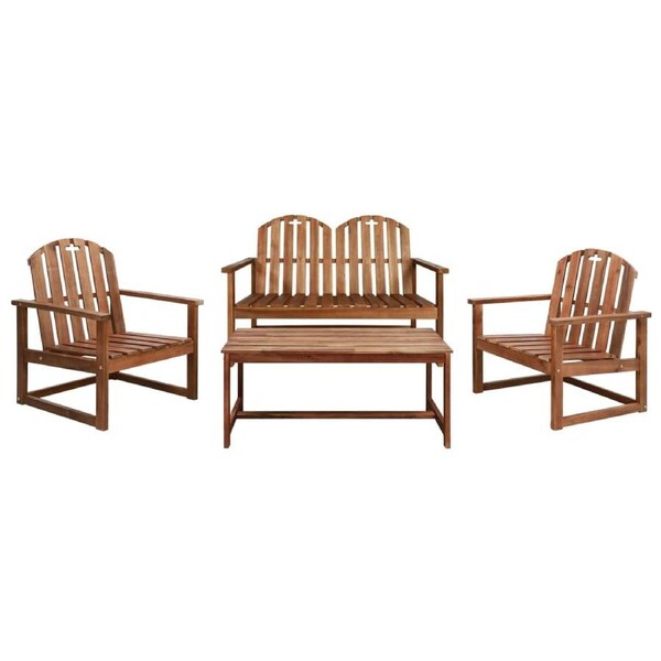4 Piece Outdoor Lounge Set Solid Acacia Wood vidaXL
