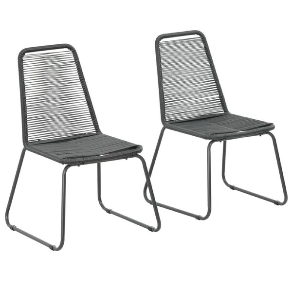 Outdoor Chairs 2 pcs Poly Rattan Black vidaXL