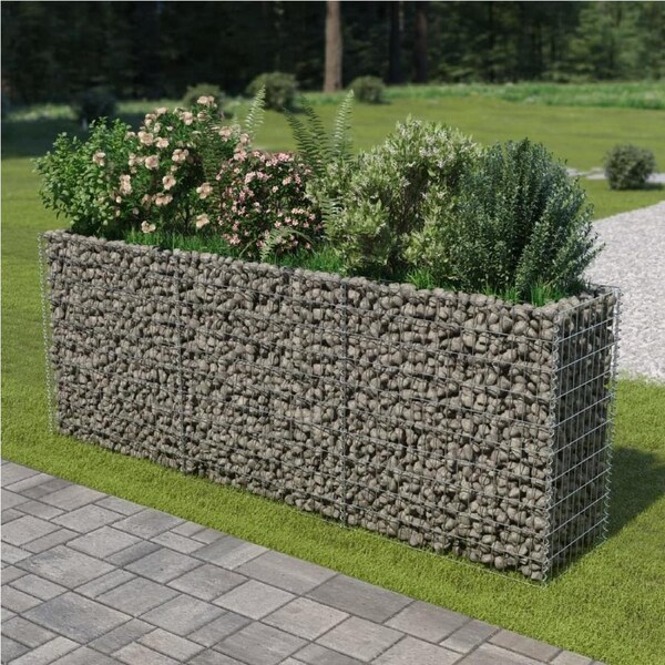 Gabion Raised Bed Galvanised Steel 270x50x100 cm vidaXL