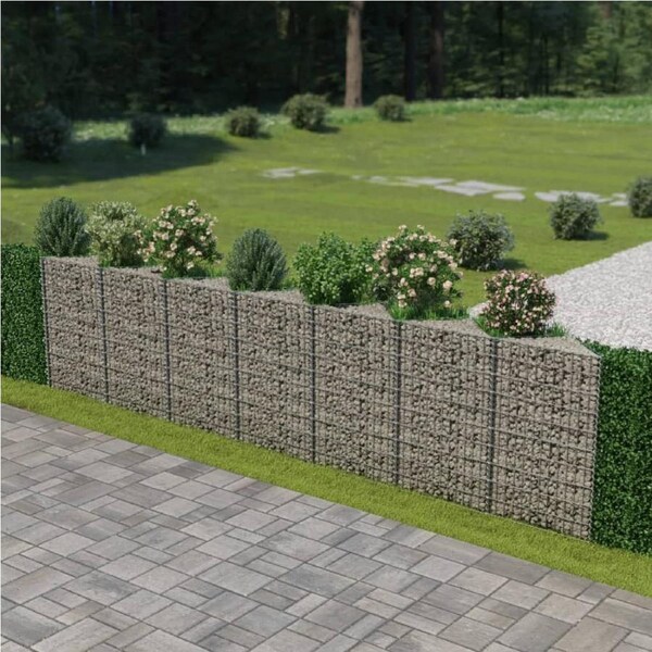 Gabion Wall Galvanised Steel 450x30x100 cm vidaXL