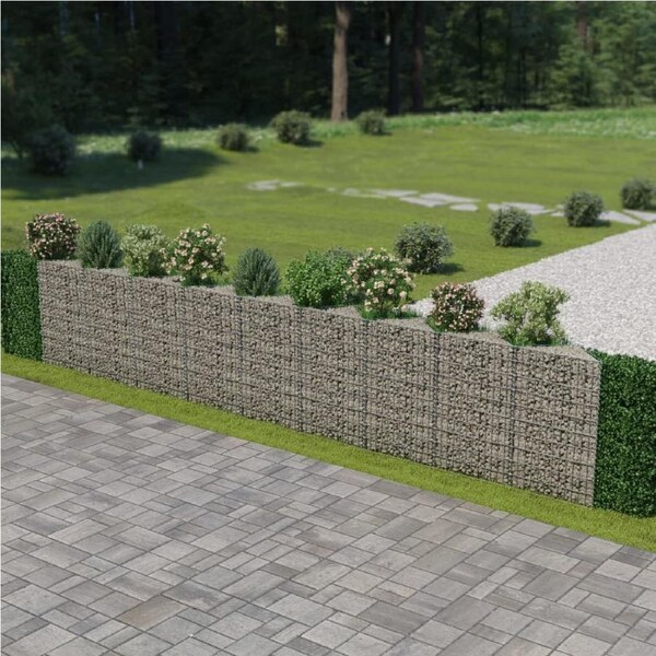 Gabion Wall Galvanised Steel 630x30x100 cm vidaXL