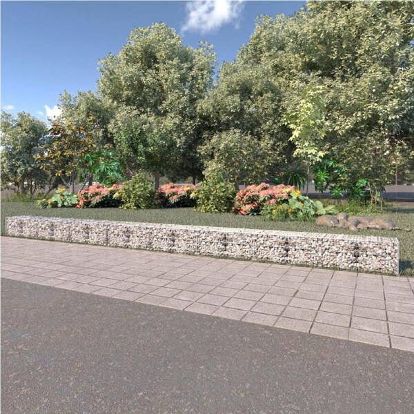 Gabion Wall with Covers Galvanised Steel 900x50x50 cm vidaXL