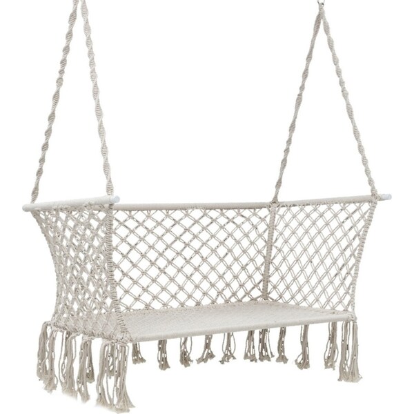 Gardeon Outdoor Double Hammock Chair Bed Portable Hanging Camping Hammocks 2 Person Cream