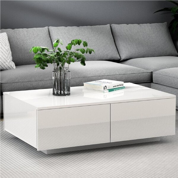 4 Drawers Artiss Coffee Table White Trevi