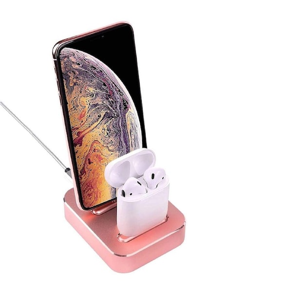 Catzon 2-in-1 Wireless charger Aluminum Alloy Built-in USB Cell Phone Charging Stations Dual Charger Station Mobile Phone Holder