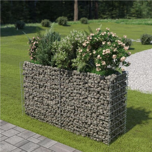 Gabion Raised Bed Galvanised Steel 180x50x100 cm vidaXL