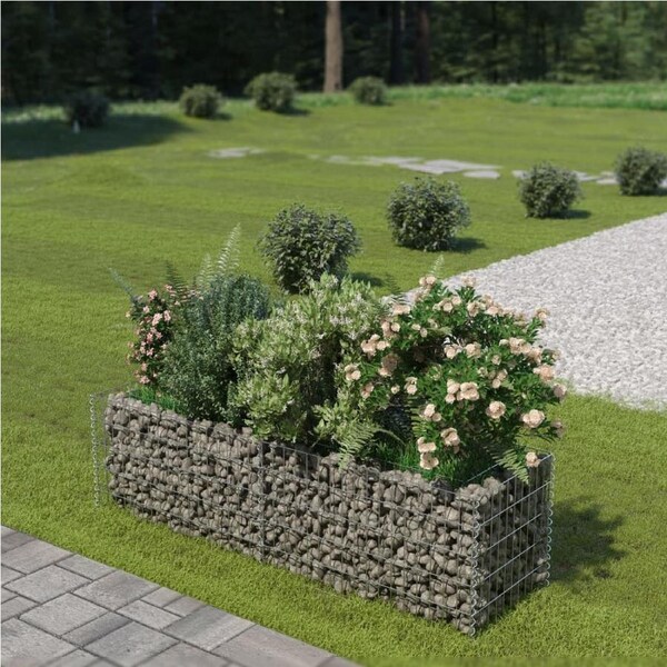 Gabion Raised Bed Galvanised Steel 180x50x50 cm vidaXL
