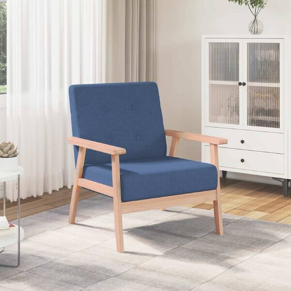 Armchair Blue Fabric vidaXL