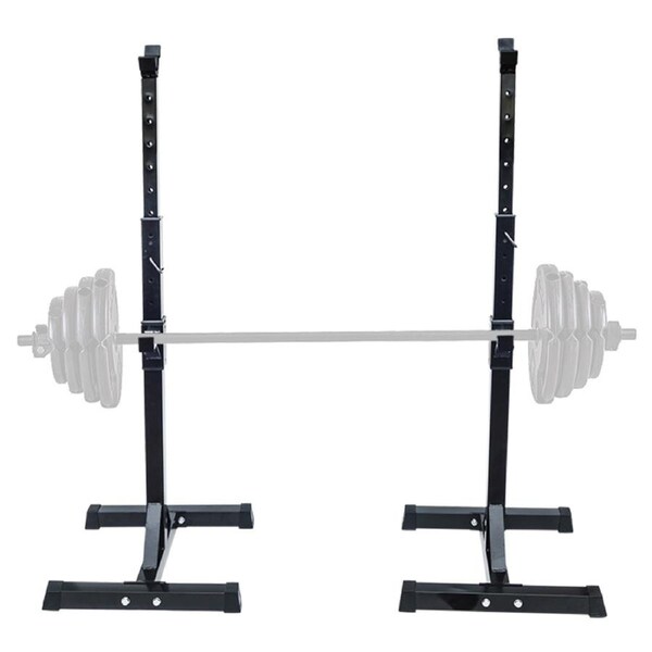 Adjustable Squat Rack Pair Steel Barbell Bench Press Stands Gym Home