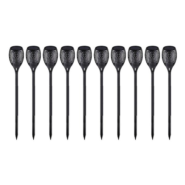 10 Pack Solar Torch Lights 96 LED Flickering Lighting Dancing Flame Garden Lamp