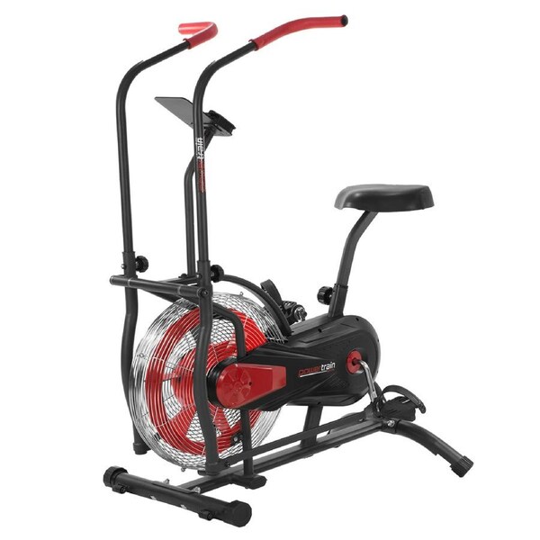 Powertrain Exercise Air Bike Spin Flywheel Fitness Equipment Home Gym Spinning - Red