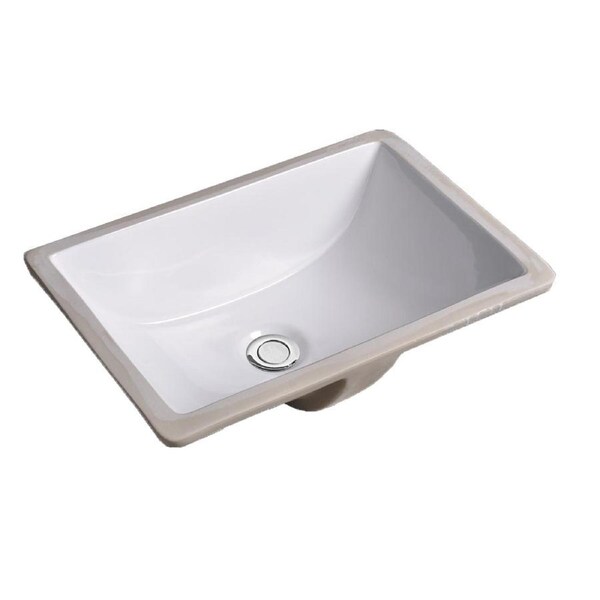 ACA 460x330x180mm Rectangle Gloss White Undermount Ceramic Basin Under Counter Vanity Basin