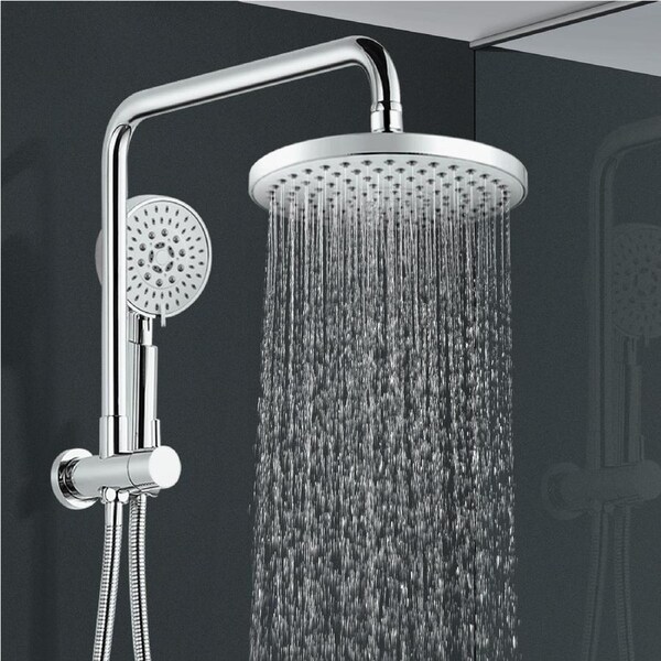 ACA WELS Bath Round Chrome Shower Head Station 5 Modes Handheld Spray Head Set Top Inlet