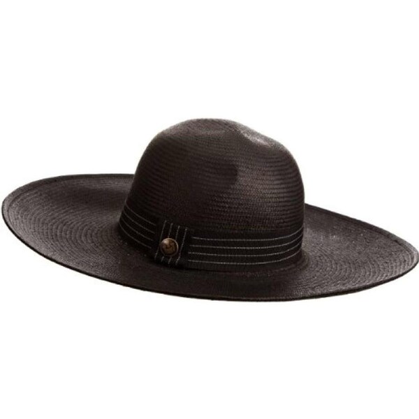 Goorin Brothers Womens Macey Natural Straw Floppy Hat - Black Large