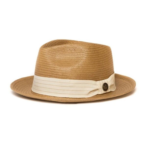 Goorin Brothers Mens Snare Straw Fedora Trilby Hat Panama Summer Beach - Natural Small