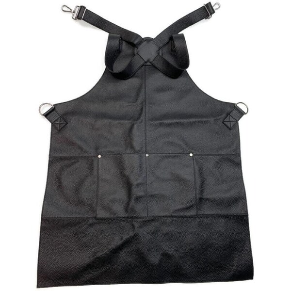 BUFFALO LEATHER APRON Cooking Chef Hairdresser Waterproof Durable Quality - Black