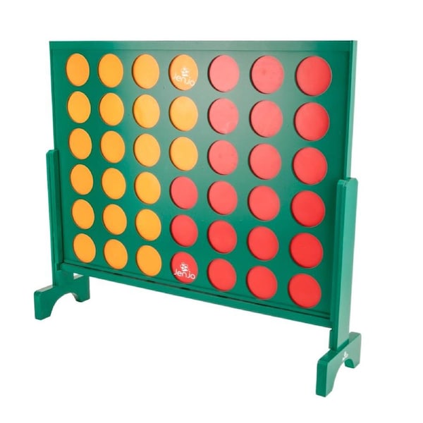 Wooden Indoor Outdoor Giant Connect Four In A Row Game Set 120x109cm Green