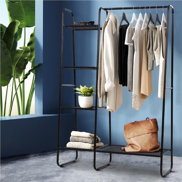 150CM Artiss Clothes Rack Wardrobe Airer Coat Stand Black