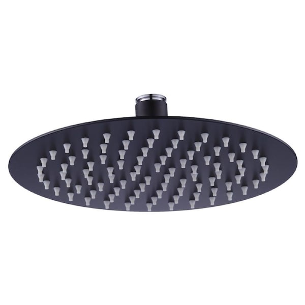 200mm Shower Head Round 304SS Electroplated Matte Black Finish