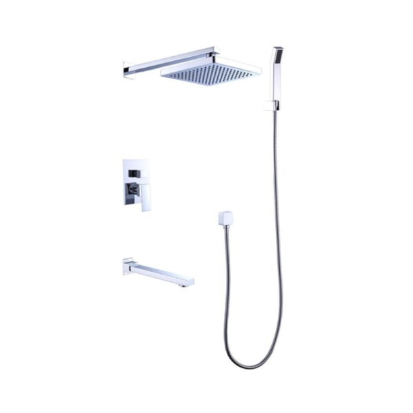 8" Rain Shower Head Straight Wall Arm Mixer Set Wall Bath Spout Outlet Tap