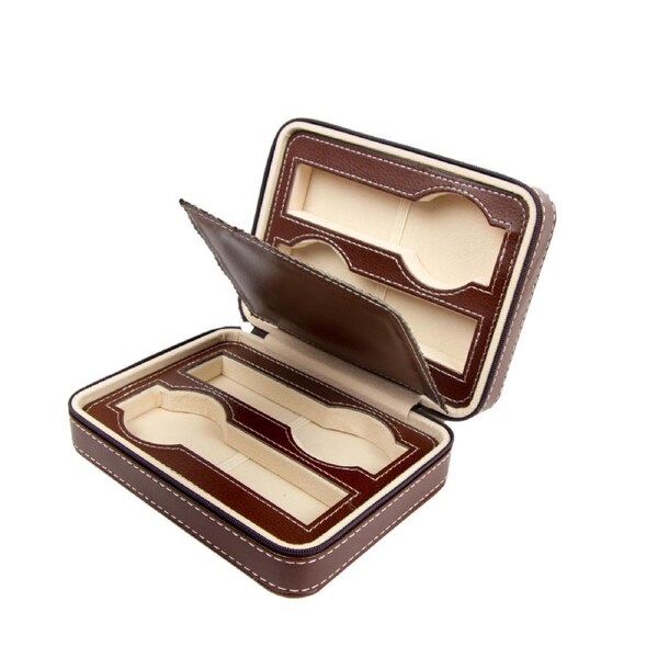 4 Watch Box Display Travel Case PU Leather