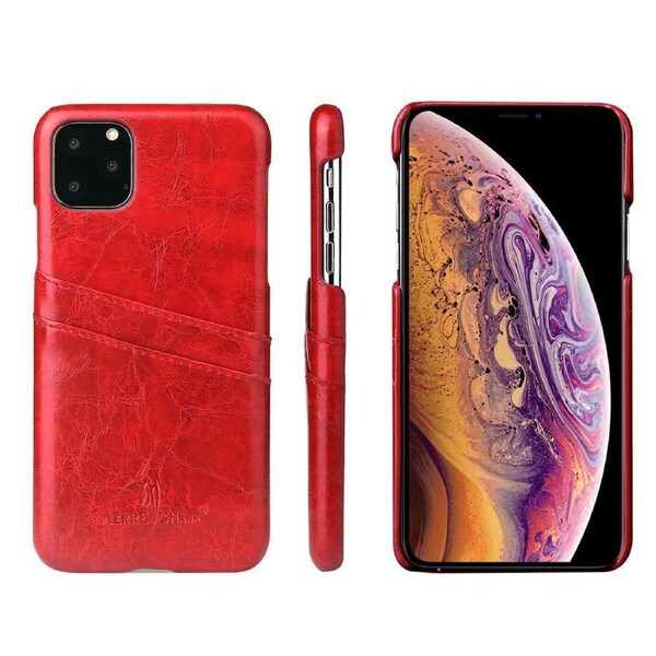 For iPhone 11 Case Deluxe Leather Wallet Back Shell Slim Protective Cover Red