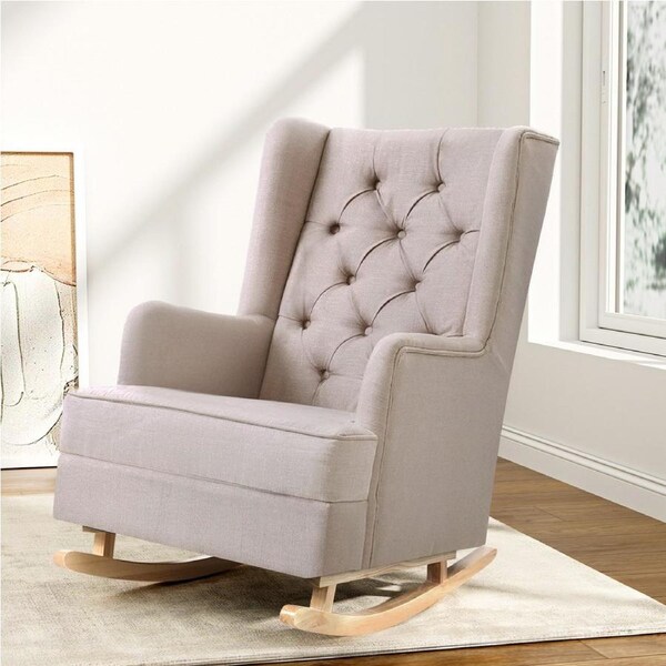 1x Artiss Armchair Rocking Chair Beige