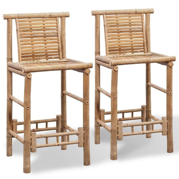 Bar Stools 2 pcs Bamboo vidaXL