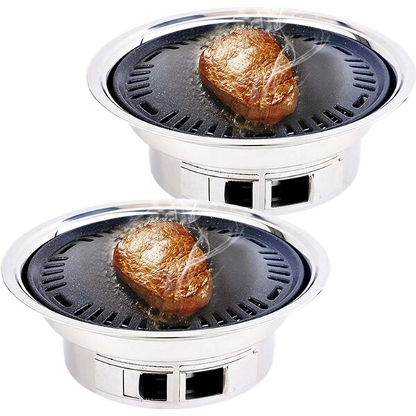 SOGA 2x BBQ Grill Stainless Steel Portable Smokeless Charcoal Grill Home Outdoor Camping