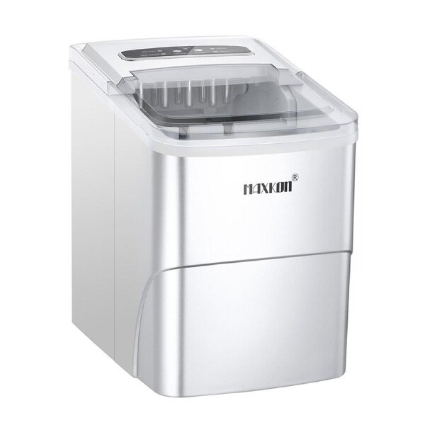 MAXKON Ice Maker Ice Cube Machine 12KG Ice Capacity Silver