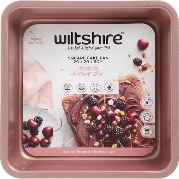 Wiltshire Rose Gold Non Stick Square Cake Pan 20cm