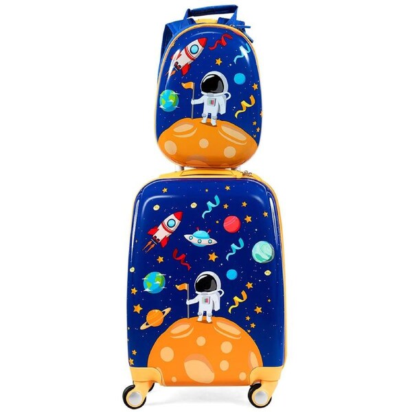 Costway Travel Luggage Set 18" Suitcase + 13" Backpack Set/Astronaut