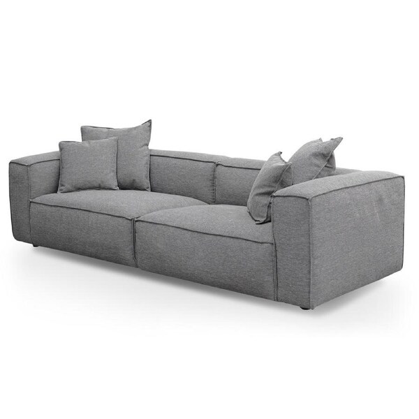 Loft 3 Seater Fabric Sofa with Cushion and Pillow - Graphite Grey