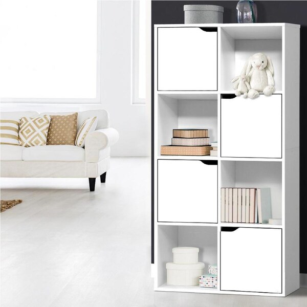 1x Artiss Bookshelf 119cm Cube White