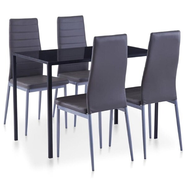 Five Piece Dining Set Grey vidaXL