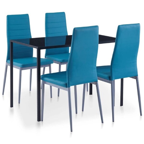 Five Piece Dining Set Blue vidaXL