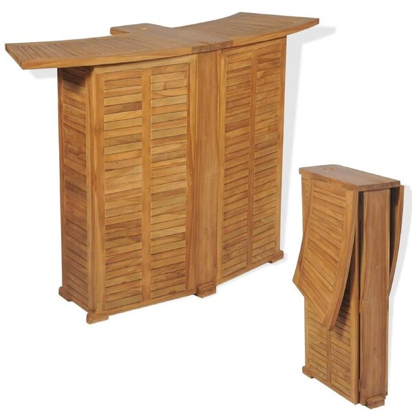 Folding Bar Table 155x53x105 cm Solid Teak Wood vidaXL