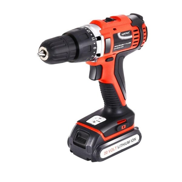 Matrix Power Tools 20V Cordless Brushed Drill Driver Battery Charger Set