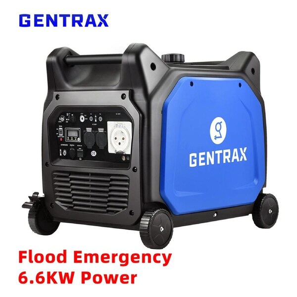 GENTRAX 6.6KW Inverter Generator – Quiet, Long-Run, Easy Start Power for RV, Camping, Farm Backup, Construction & Emergency