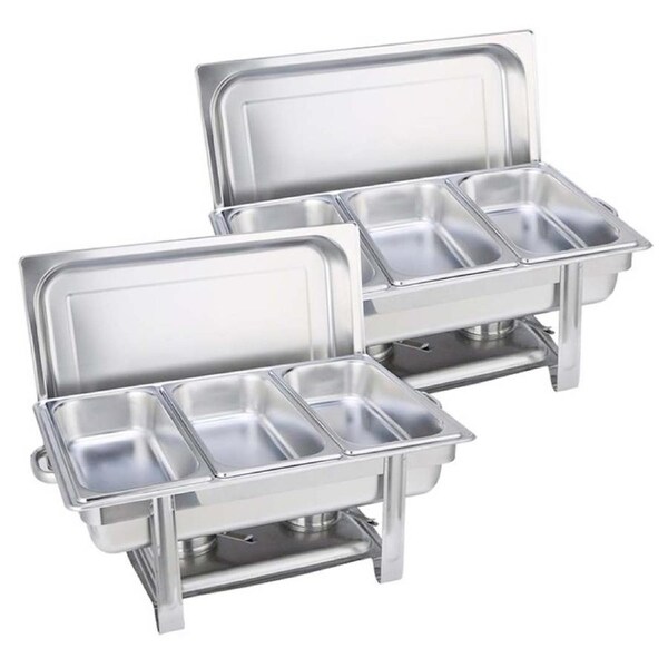 SOGA 2X Triple Tray Stainless Steel Chafing Dish Food Warmer