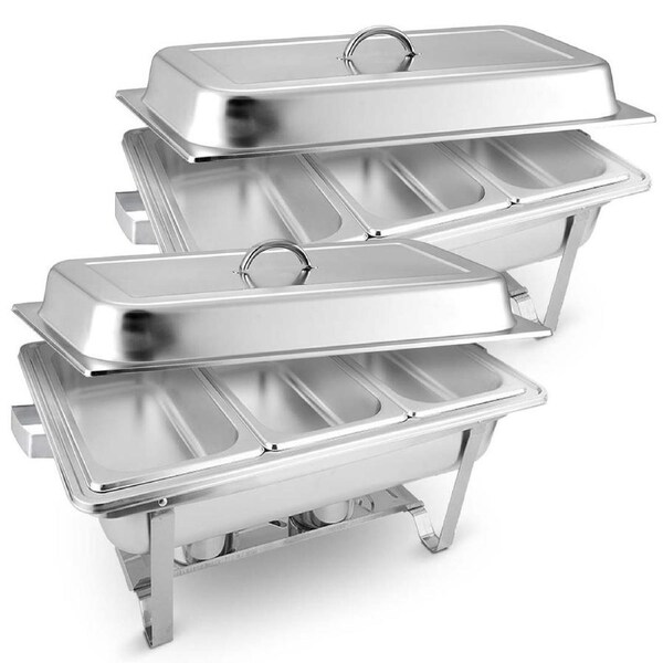 SOGA 2X Triple Tray Stainless Steel Chafing Dish Food Warmer 3L