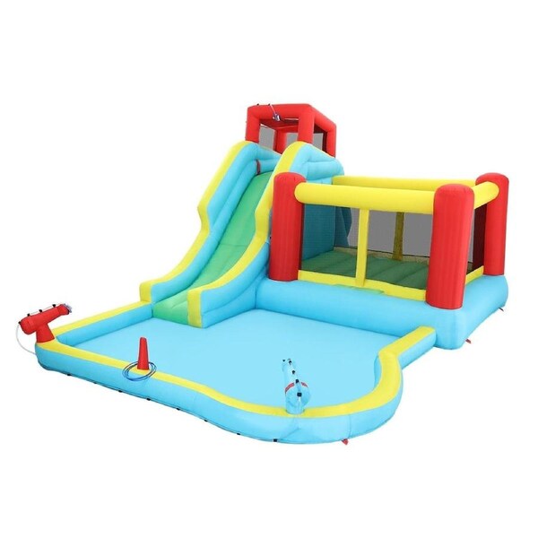 All In 1 Inflatable Water Park Water Slide Cannon Climbing Bouncer Castle