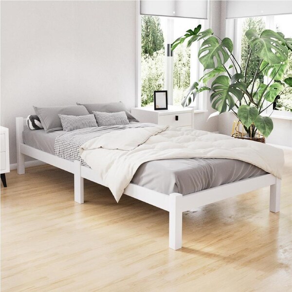 Artiss Wooden Bed Frame Single Size White