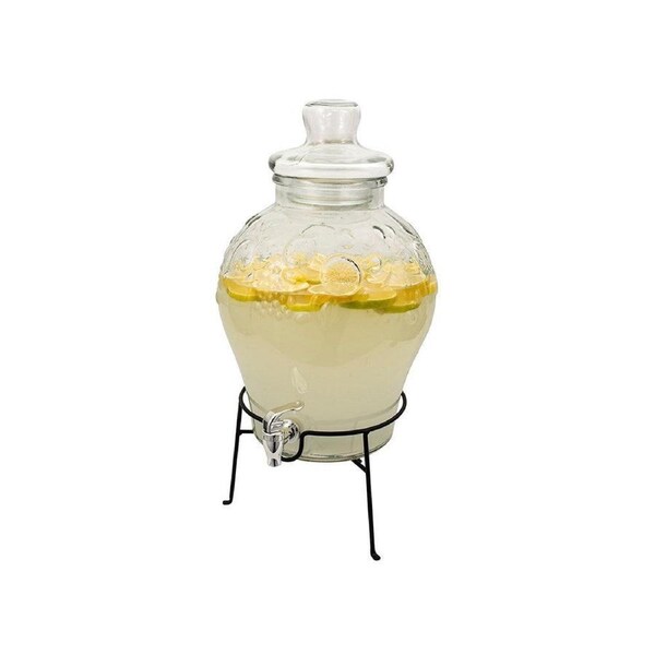 Serroni Glass Beverage Dispenser with Stand - 10L