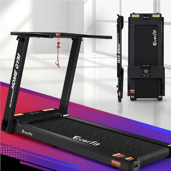 42cm Belt Everfit Electric Treadmill Home Gym Fitness Foldable Black