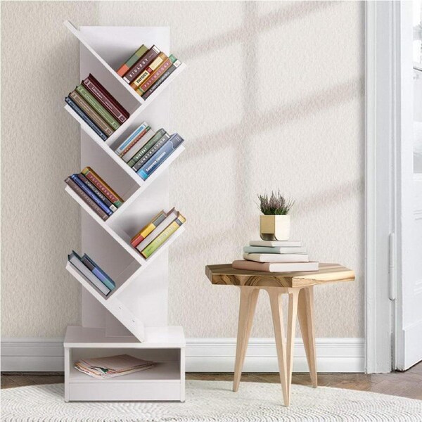 1x Artiss Bookshelf 7 Tiers ECHO White