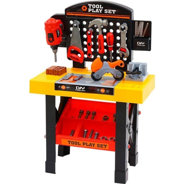 54 Piece Keezi Pretend Playset Tools Kids Workbench DIY Children Toys
