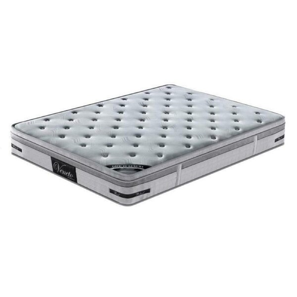 Elite Memory Foam Euro Pillow Top Pocket Spring Mattress 27cm Thick Double