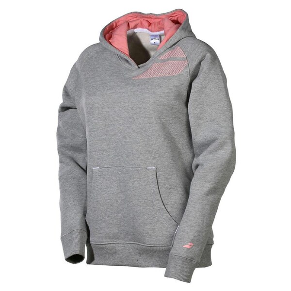 Babolat Girls Core Club Hoody Warm Sport Tennis Junior Kids Children - Grey/Pink 6-8 Years Old