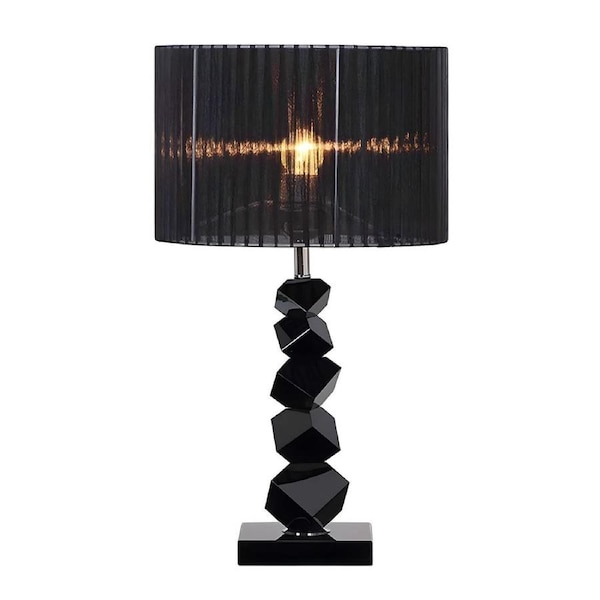 SOGA 60cm Black Table Lamp with Dark Shade LED Desk Lamp